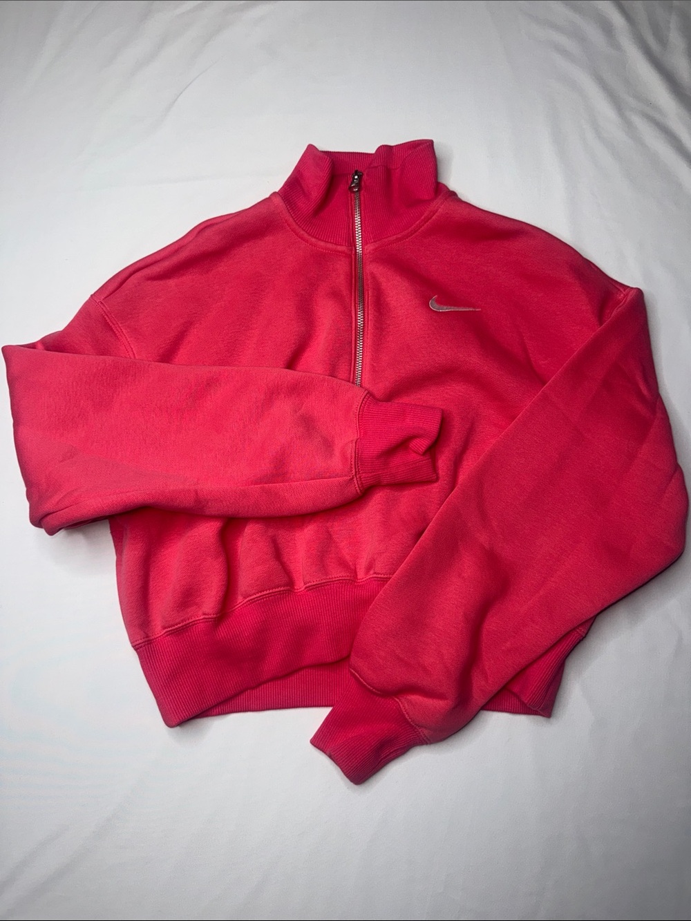 Nike Womens Quarter Zip Fleece Sweatshirt XS Pink NWT Retail $75 Swoosh